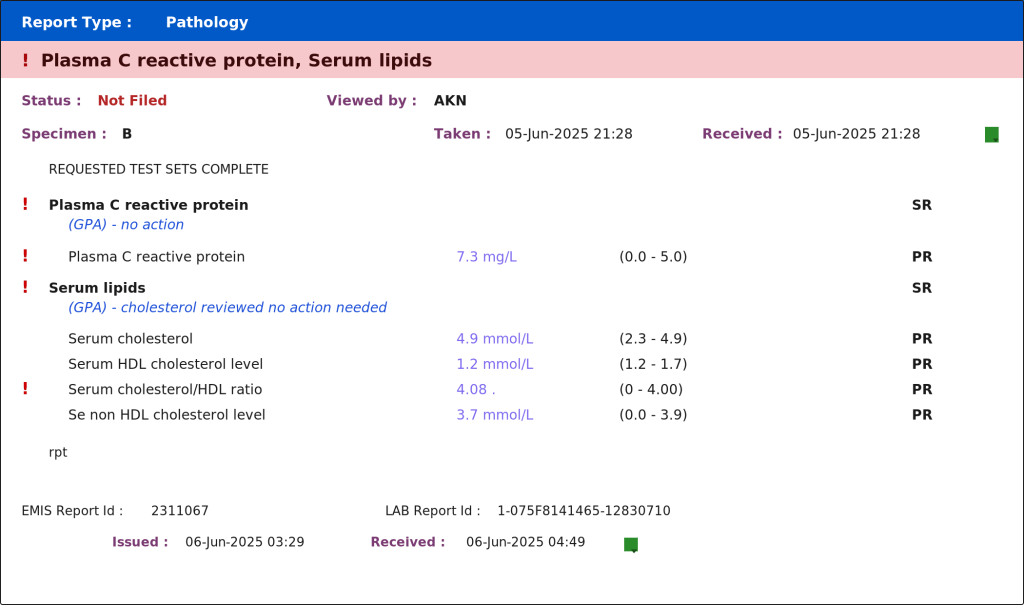 Customizable lab reference ranges in GP Automate